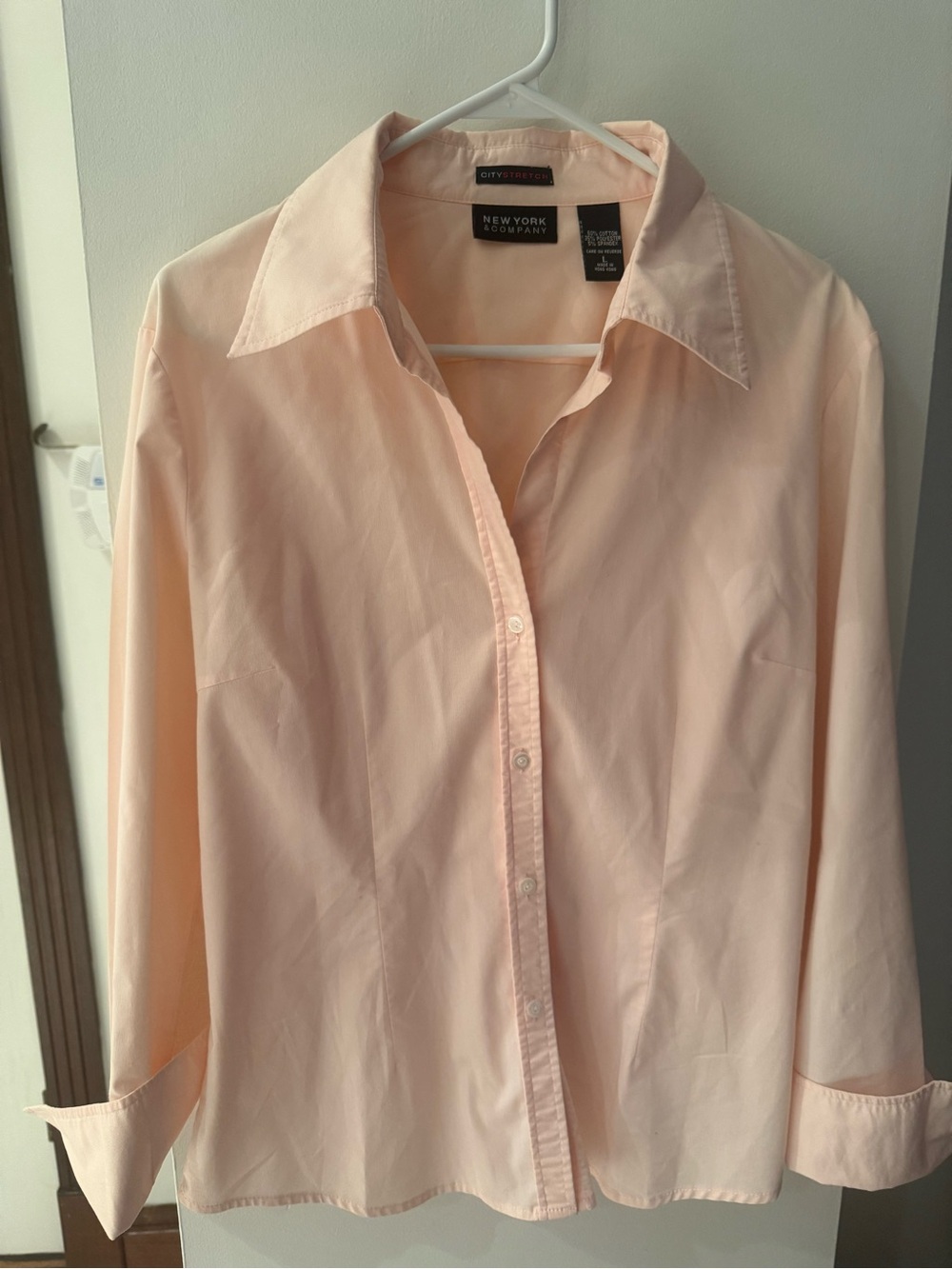New York & Company pink  Long-Sleeve Button-Down Shirt